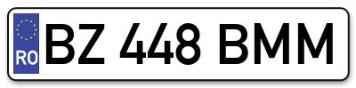 Placuta inmatriculare numar auto  BZ-448-BMM, BZ 448 BMM, BZ448BMM