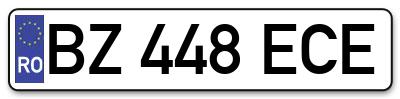 Placuta inmatriculare numar auto  BZ-448-ECE, BZ 448 ECE, BZ448ECE