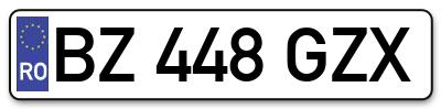 Placuta inmatriculare numar auto  BZ-448-GZX, BZ 448 GZX, BZ448GZX