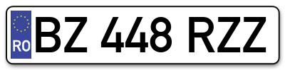 Placuta inmatriculare numar auto  BZ-448-RZZ, BZ 448 RZZ, BZ448RZZ
