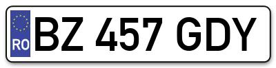 Placuta inmatriculare numar auto  BZ-457-GDY, BZ 457 GDY, BZ457GDY