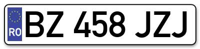 Placuta inmatriculare numar auto  BZ-458-JZJ, BZ 458 JZJ, BZ458JZJ