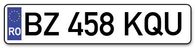 Placuta inmatriculare numar auto  BZ-458-KQU, BZ 458 KQU, BZ458KQU
