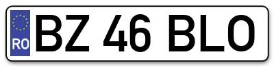 Placuta inmatriculare numar auto  BZ-46-BLO, BZ 46 BLO, BZ46BLO