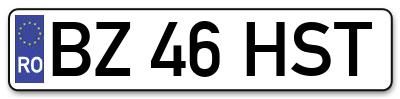 Placuta inmatriculare numar auto  BZ-46-HST, BZ 46 HST, BZ46HST