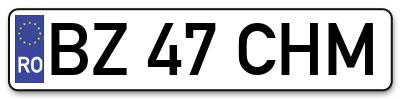 Placuta inmatriculare numar auto  BZ-47-CHM, BZ 47 CHM, BZ47CHM