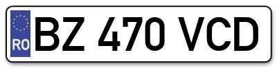 Placuta inmatriculare numar auto  BZ-470-VCD, BZ 470 VCD, BZ470VCD