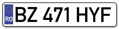 Placuta inmatriculare numar auto  BZ-471-HYF, BZ 471 HYF, BZ471HYF