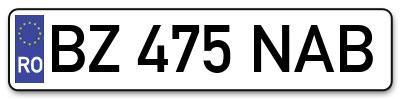 Placuta inmatriculare numar auto  BZ-475-NAB, BZ 475 NAB, BZ475NAB