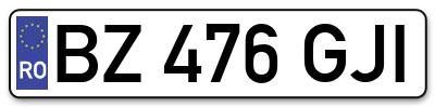 Placuta inmatriculare numar auto  BZ-476-GJI, BZ 476 GJI, BZ476GJI