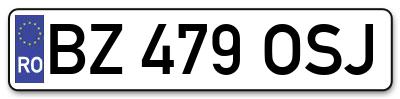 Placuta inmatriculare numar auto  BZ-479-OSJ, BZ 479 OSJ, BZ479OSJ