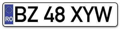 Placuta inmatriculare numar auto  BZ-48-XYW, BZ 48 XYW, BZ48XYW