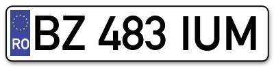 Placuta inmatriculare numar auto  BZ-483-IUM, BZ 483 IUM, BZ483IUM
