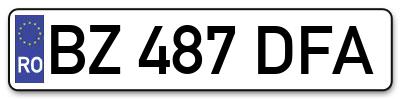 Placuta inmatriculare numar auto  BZ-487-DFA, BZ 487 DFA, BZ487DFA