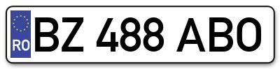 Placuta inmatriculare numar auto  BZ-488-ABO, BZ 488 ABO, BZ488ABO