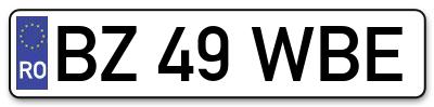 Placuta inmatriculare numar auto  BZ-49-WBE, BZ 49 WBE, BZ49WBE