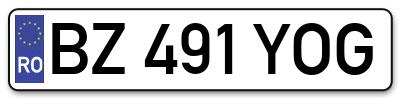 Placuta inmatriculare numar auto  BZ-491-YOG, BZ 491 YOG, BZ491YOG