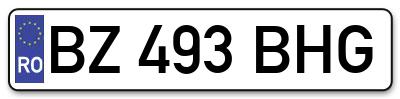 Placuta inmatriculare numar auto  BZ-493-BHG, BZ 493 BHG, BZ493BHG