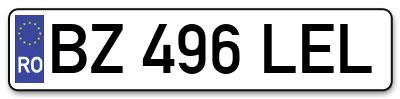 Placuta inmatriculare numar auto  BZ-496-LEL, BZ 496 LEL, BZ496LEL