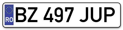 Placuta inmatriculare numar auto  BZ-497-JUP, BZ 497 JUP, BZ497JUP