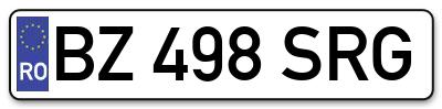Placuta inmatriculare numar auto  BZ-498-SRG, BZ 498 SRG, BZ498SRG