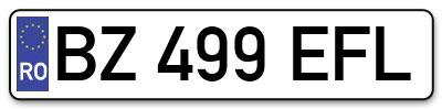 Placuta inmatriculare numar auto  BZ-499-EFL, BZ 499 EFL, BZ499EFL