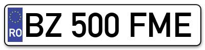 Placuta inmatriculare numar auto  BZ-500-FME, BZ 500 FME, BZ500FME