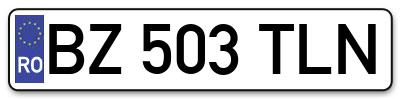 Placuta inmatriculare numar auto  BZ-503-TLN, BZ 503 TLN, BZ503TLN