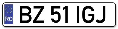 Placuta inmatriculare numar auto  BZ-51-IGJ, BZ 51 IGJ, BZ51IGJ