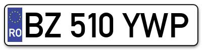 Placuta inmatriculare numar auto  BZ-510-YWP, BZ 510 YWP, BZ510YWP
