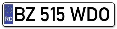 Placuta inmatriculare numar auto  BZ-515-WDO, BZ 515 WDO, BZ515WDO