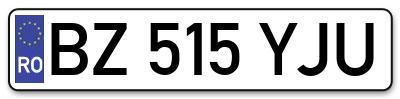 Placuta inmatriculare numar auto  BZ-515-YJU, BZ 515 YJU, BZ515YJU