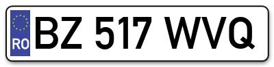 Placuta inmatriculare numar auto  BZ-517-WVQ, BZ 517 WVQ, BZ517WVQ