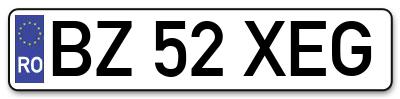 Placuta inmatriculare numar auto  BZ-52-XEG, BZ 52 XEG, BZ52XEG