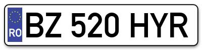 Placuta inmatriculare numar auto  BZ-520-HYR, BZ 520 HYR, BZ520HYR