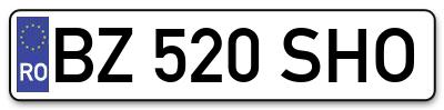 Placuta inmatriculare numar auto  BZ-520-SHO, BZ 520 SHO, BZ520SHO