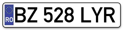Placuta inmatriculare numar auto  BZ-528-LYR, BZ 528 LYR, BZ528LYR