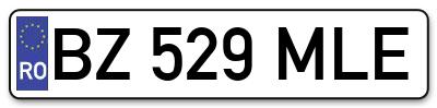Placuta inmatriculare numar auto  BZ-529-MLE, BZ 529 MLE, BZ529MLE
