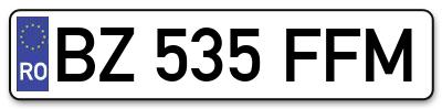 Placuta inmatriculare numar auto  BZ-535-FFM, BZ 535 FFM, BZ535FFM