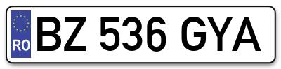 Placuta inmatriculare numar auto  BZ-536-GYA, BZ 536 GYA, BZ536GYA