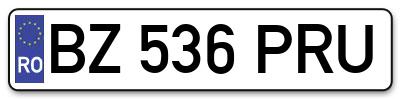 Placuta inmatriculare numar auto  BZ-536-PRU, BZ 536 PRU, BZ536PRU