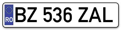 Placuta inmatriculare numar auto  BZ-536-ZAL, BZ 536 ZAL, BZ536ZAL