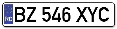 Placuta inmatriculare numar auto  BZ-546-XYC, BZ 546 XYC, BZ546XYC