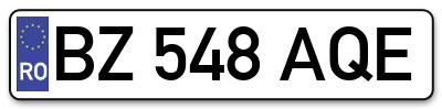 Placuta inmatriculare numar auto  BZ-548-AQE, BZ 548 AQE, BZ548AQE