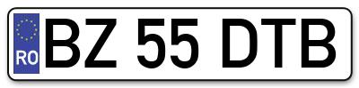 Placuta inmatriculare numar auto  BZ-55-DTB, BZ 55 DTB, BZ55DTB