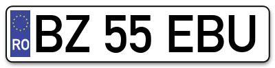 Placuta inmatriculare numar auto  BZ-55-EBU, BZ 55 EBU, BZ55EBU