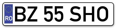 Placuta inmatriculare numar auto  BZ-55-SHO, BZ 55 SHO, BZ55SHO