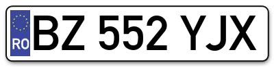 Placuta inmatriculare numar auto  BZ-552-YJX, BZ 552 YJX, BZ552YJX