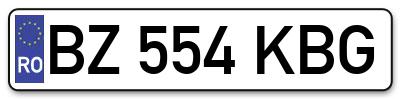 Placuta inmatriculare numar auto  BZ-554-KBG, BZ 554 KBG, BZ554KBG