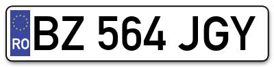 Placuta inmatriculare numar auto  BZ-564-JGY, BZ 564 JGY, BZ564JGY